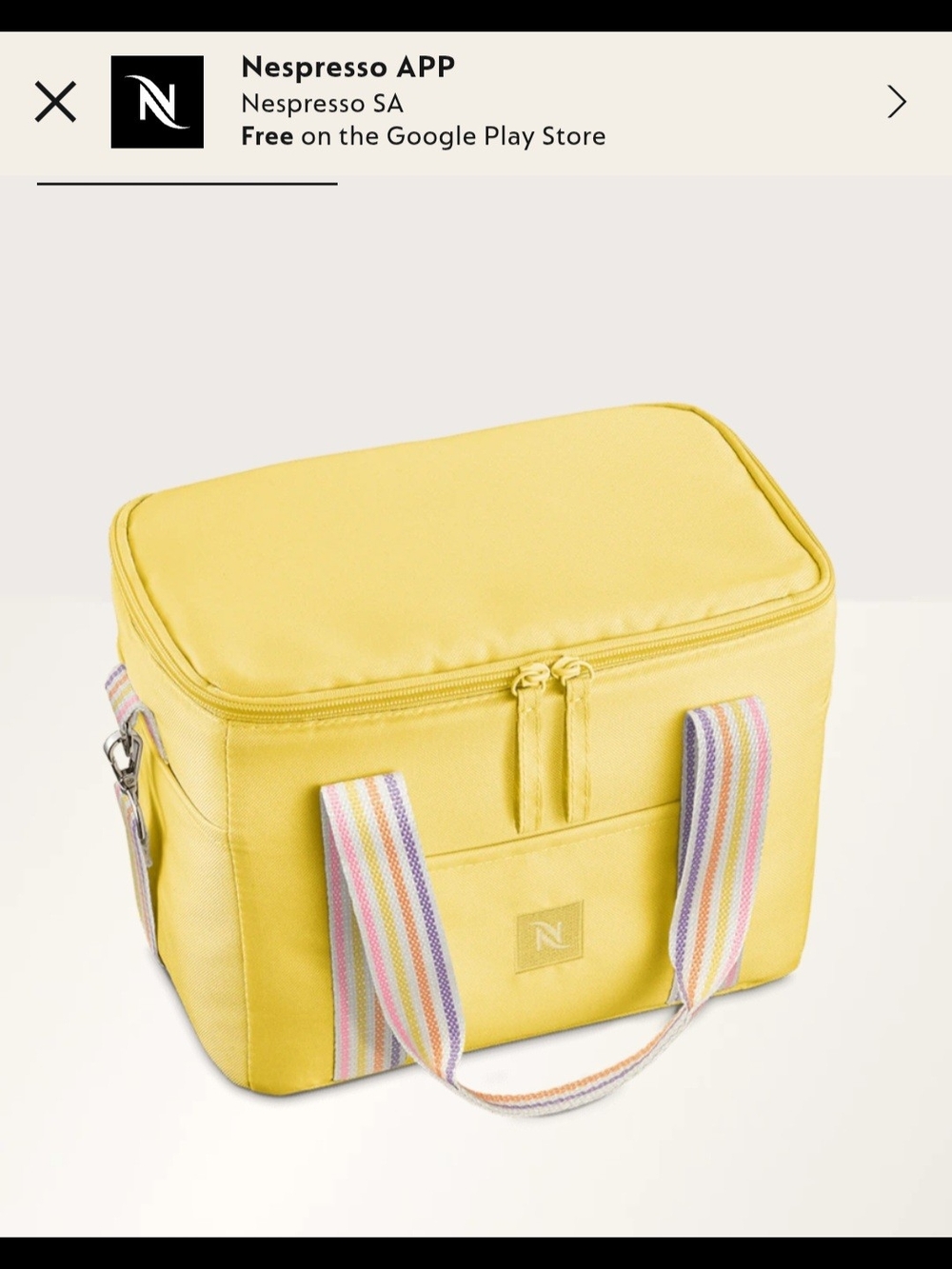 Nespresso Yellow Insulated Cooler Bag